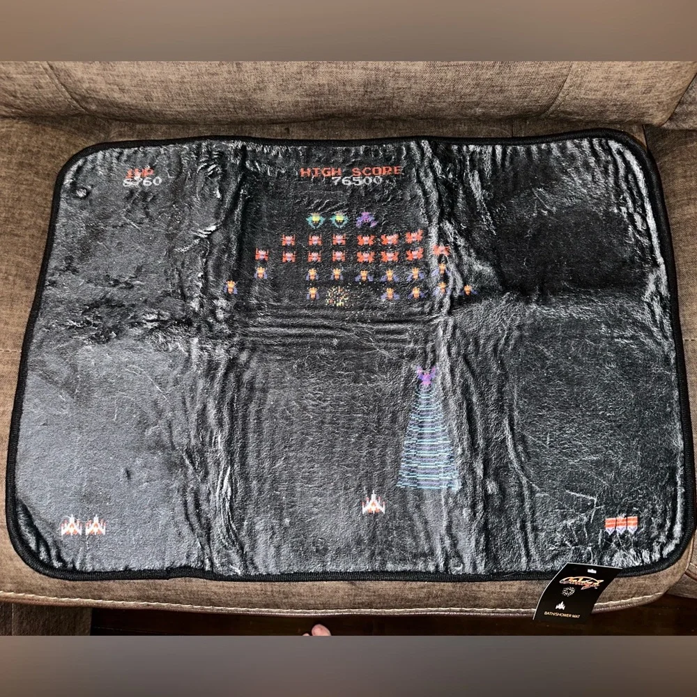 Galaga Bath/Shower Mat - New w/ Tags Housewarming Gamer Holiday Gift